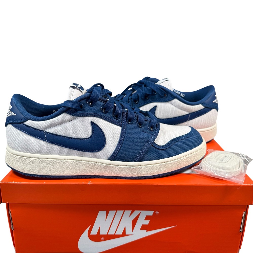 Nike Jordan AJKO 1 Low Sneakers Mens 9 Blue White Canvas Basketball DX4981-103
